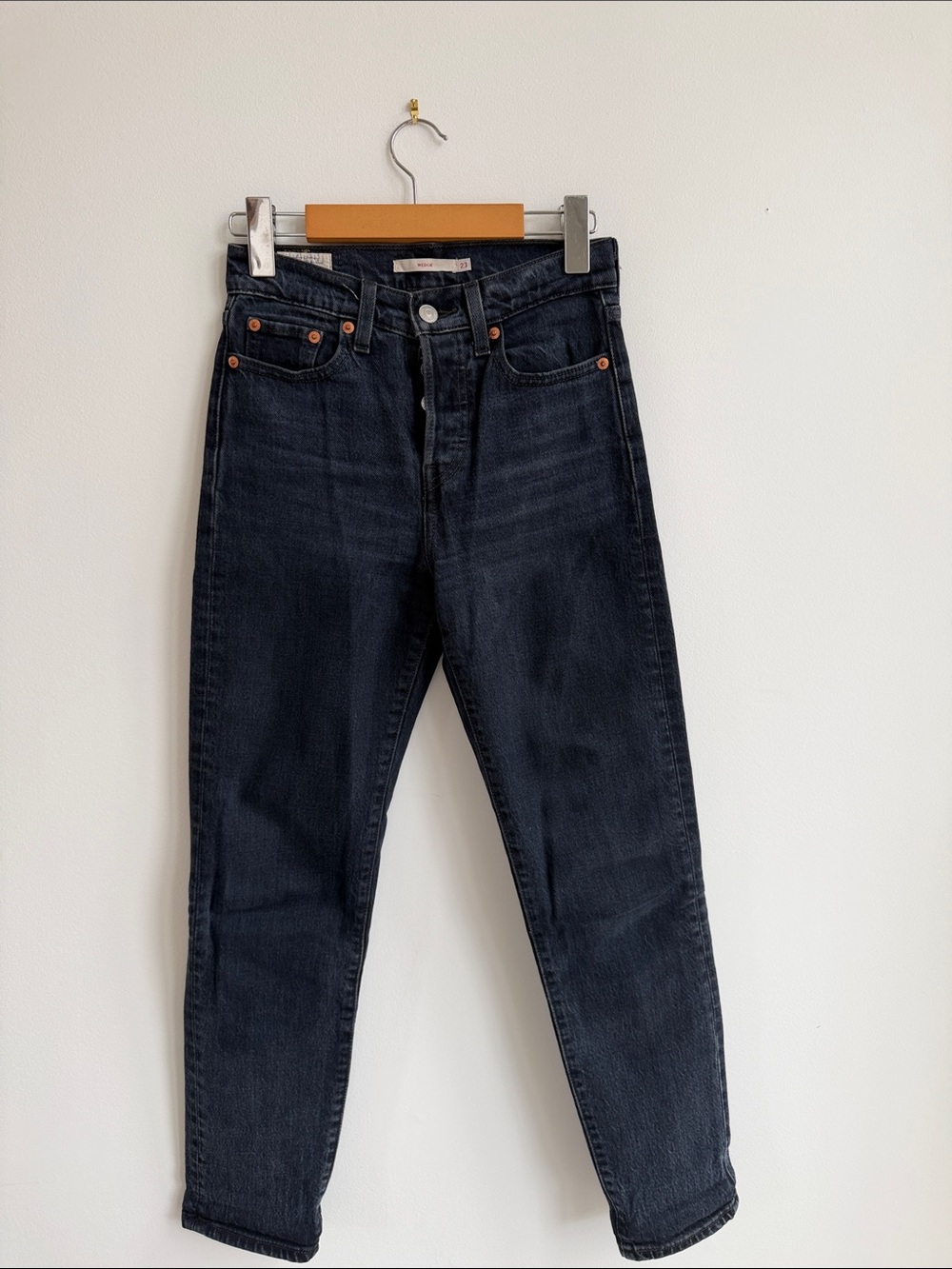 Levi's Straight-Leg Dark Grey Wedgie Jeans